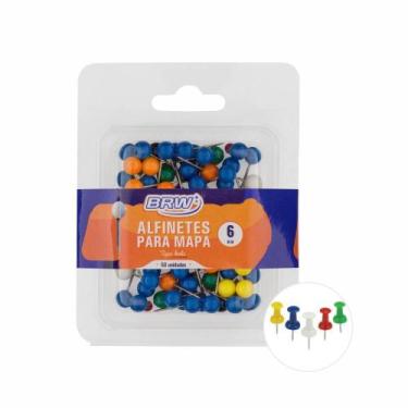 Imagem de Alfinete Para Mapa Marcador 6mm Tipo Bola Brw 50un