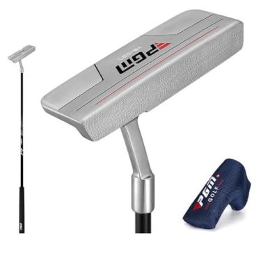 Imagem de Tacos profissionais de haste de carbono com cabeça de aço inoxidável para canhoto de golfe com tampa de cabeça (cortador com capa de cabeça)