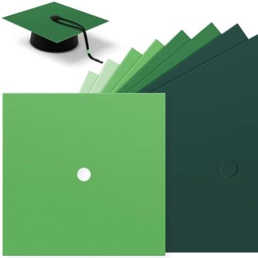 Imagem de Gersoniel 12 peças de papel de construção para decoração de boné de graduação 25,4 cm x 25,4 cm cartolina 230gsm construção para boné de formatura projeto faça você mesmo scrapbook decoração de festa