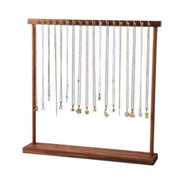 Imagem de Suporte Expositor De Joias Em Madeira Maciça Para Colares, Brincos E P
