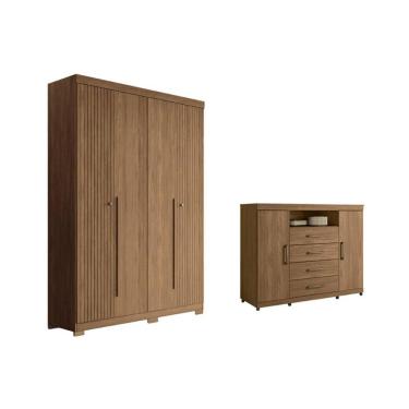 Imagem de Quarto Completo Modu +Cômoda QC328 Jatobá - Santos Andirá