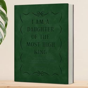 Imagem de Caderno de versículo da Bíblia Cristã, Diário Feminino Preppy Presentes Espirituais Religiosos para Mulheres, Caderno de Escrita Filha do Rei Altíssimo, Verde Escuro