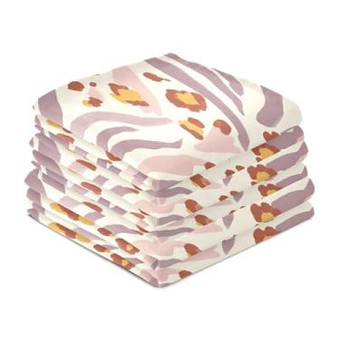 Imagem de Wassud Toalhas de prato de cozinha abstratas de leopardo pacote com 6 panos de prato macios com laço para pendurar toalha de mão de secagem rápida super absorvente toalhas de chá de mesa decorativas