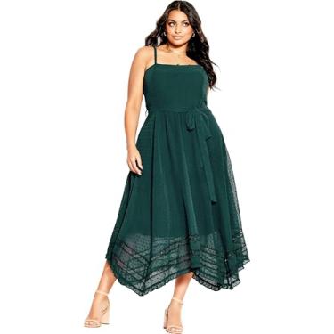 Imagem de City Chic Women's Apparel Vestido feminino City Chic Plus Size Flirty Nature, Jade, 15 Plus Size