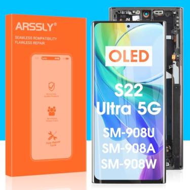 Imagem de Tela de substituição OLED para Samsung Galaxy S22 Ultra 5G S908 Display LCD para Samsung S22 Ultra digitalizador SM-S908B SM-S908U Montagem de tela sensível ao toque com ferramentas (preto com