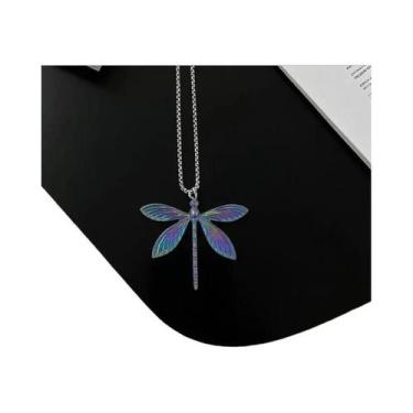 Imagem de Colar De Casal Libélula Colorida Em Aço Inoxidável, Pingente De Joia D