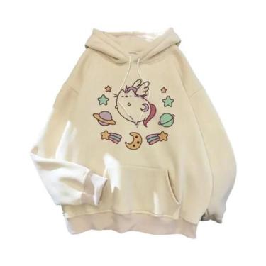 Imagem de Moletom Feminino Oversized Com Capuz De Gato Em Estilo Coreano Harajuk