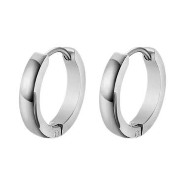 Imagem de Brincos De Argola Pendentes Em Aço Inoxidável Preto, Prata E Dourado C