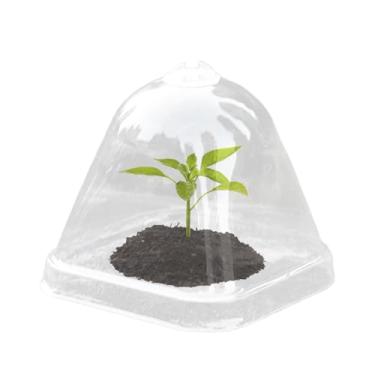 Imagem de Capa de mudas de vaso de flores | Cloche de cobertura de plantas transparente, tampa de isolamento térmico de umidade 10X hidratante à prova de chuva mini proteção de cultivo para jardim estufa