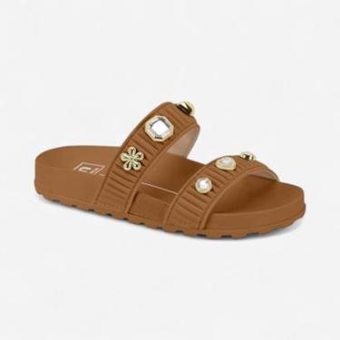 Imagem de Chinelo Slide Moleca Com Pins Caramelo-Feminino