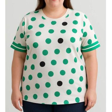 Imagem de Blusa Feminina R&C Estampa Bolas Verdes Plus Size-Feminino