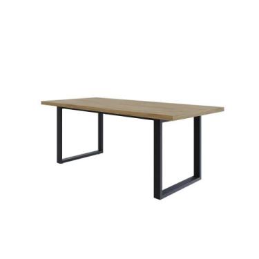 Imagem de Mesa de Jantar Queens R 200x90x77cm - Compace, Vermont OAK/Est.Preta