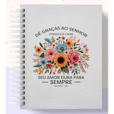 Imagem de Caderno A5 capa dura com versículos coleção Palavras de Esperança, caderneta para anotações, caderno de anotações pautado ou sem pauta para estudo, organização e uso diário (DÊ GRAÇAS,150 PÁGINAS)