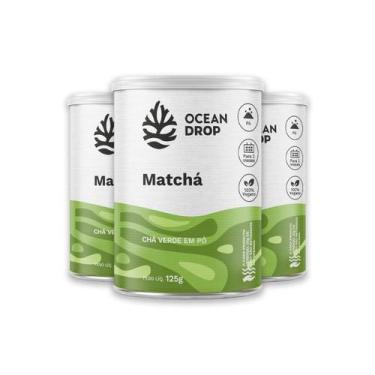 Imagem de Kit 3 Matchá em pó Chá Verde Ocean Drop Vegano 125g