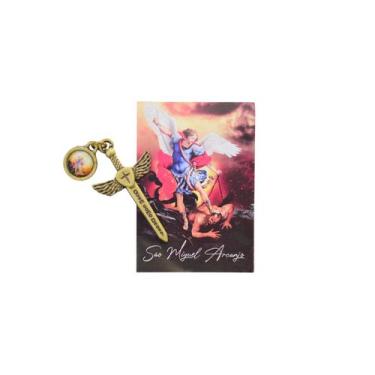 Imagem de Pingente Medalha Espada cruz de São Miguel Arcanjo ARL7422 - Artigos R