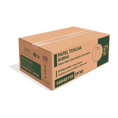 Imagem de Papel Toalha Bobina 100% celulose 30gr Ipel Indaial com 6 rolos de 200