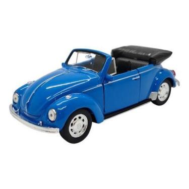 Imagem de Miniatura Volkswagen Fusca 1967 Conversível Azul Metal 1:32 - Welly, A