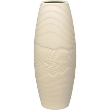 Imagem de VASO DECORATIVO ENFEITE CASA HOME&CO CERÂMICA 28x11x11cm BRANCO