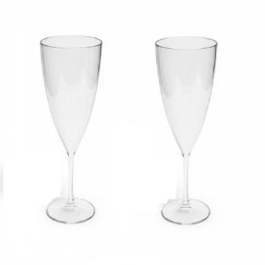 Imagem de Kit 2 Taças transparentes champanhe acrílico 180ml festa - 000027360E,