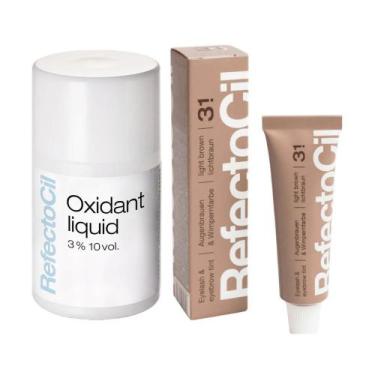 Imagem de Kit tintura castanho claro 15ml + oxidante liquido refectocil 100 ml