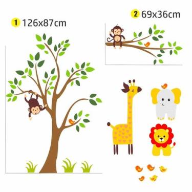 Imagem de Adesivo Parede Árvore Zoológico 126X87 - escolhidoporamor
