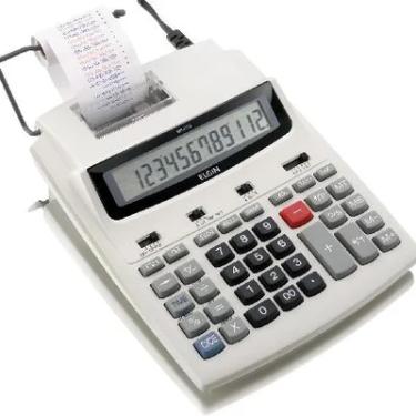 Imagem de Calculadora Com Bobina Elgin Mr 6125, 12 Dígitos, Impressão Bicolor, E Display LCD, Branca - 42MR61250000