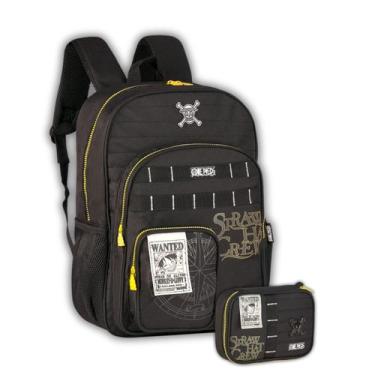 Imagem de Kit Mochila Costas One Piece E Estojo Box Infantil Escolar, Preto