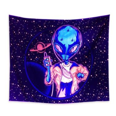 Imagem de Tapeçaria fluorescente Alien Wall Room Aesthetic 150x150cm - yiweisai