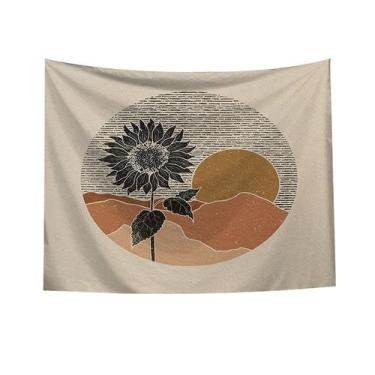 Imagem de Tapeçaria, girassol, parede, microtecido, 150x130cm, estética de quart