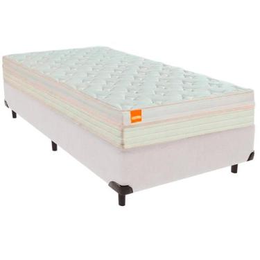 Imagem de Cama Box Solteirão e Colchão Tucson Molas Ensacadas Inducol Branco
