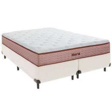 Imagem de Cama Box Queen e Colchão Hera Molas Ensacadas Colchobel Palha