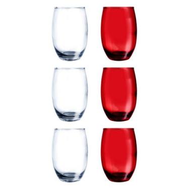 Imagem de Conj de Copos Vidro 3-Transp 3-Vermelho 450ml California - PRATICASA
