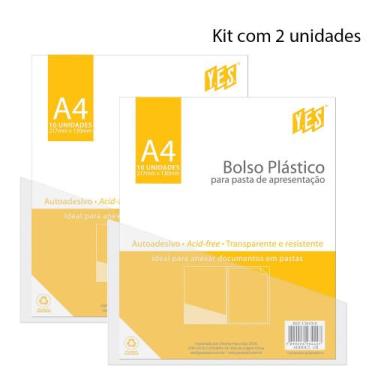 Imagem de Bolso Adesivo para Documentos (kit com 2 pacotes de 10 un) - Yes