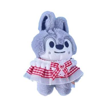 Imagem de Chaveiro De Pelúcia Anime Stray Kids 12cm Vestido Xadrez Vermelho SKZO