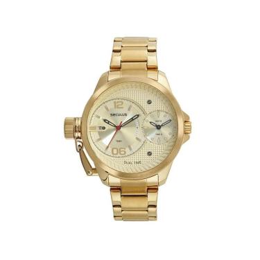 Imagem de Relógio Seculus Masculino Dual Time Dourado 77220gpsvda1-Masculino
