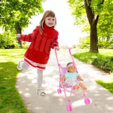 Imagem de Carrinho de Boneca Dobrável de Brinquedo Menina para Passeio Infantil 