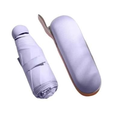 Imagem de Guarda-chuva Portátil Feminino Pequeno De Dupla Utilização Em Cor Sóli