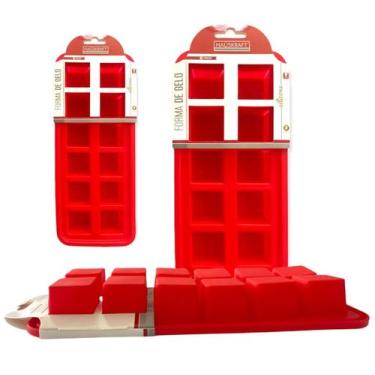 Imagem de Forma De Gelo Silicone 12 Cubos Vermelha 26,5 CM - HAUSKRAFT
