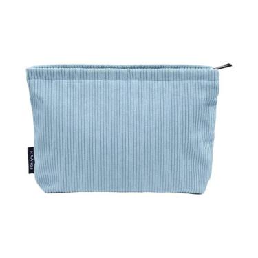 Imagem de Bolsa De Maquiagem De Corduroy De Grande Capacidade Para Viagem, Organ