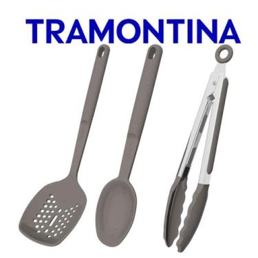 Imagem de Jogo De Utensílios Tramontina Softta Em Silicone 3 Peças  Escumadeira 