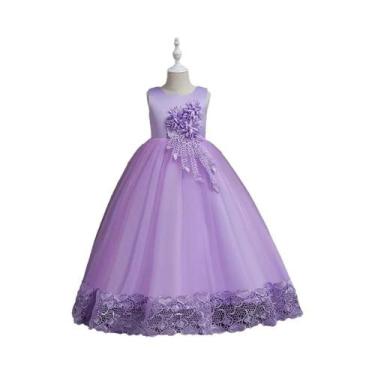 Imagem de Vestido Longo De Princesa Com Bordado De Flores Para Meninas Adolescen