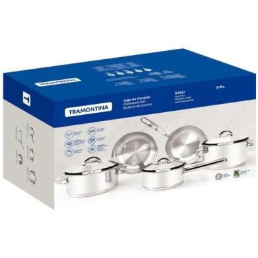 Imagem de Jogo de Panelas Solar 5 Peças em Aço Inox com Fundo Triplo Tramontina,