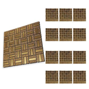 Imagem de Pastilha De Vidro Kit 12 Uni Adesivo Parede Cozinha Banheiro Sala Aplicacao Facil Decorativa Moderna Reforma Requintado