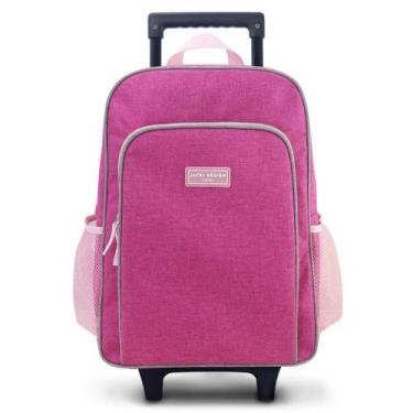 Imagem de Conjunto Mochila Com Rodinhas Junior E Lancheira Térmica Pink - JACKI 