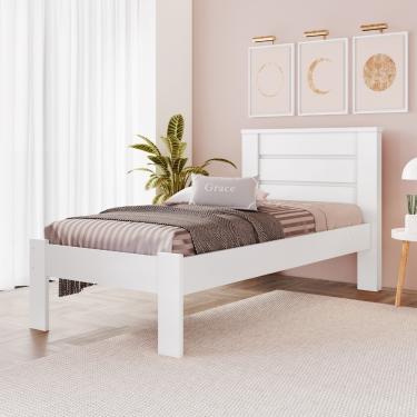 Imagem de Cama Solteiro Rubi Conquista Móveis - Branco