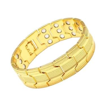 Imagem de Pulseira De Terapia Magnética De Cobre Puro Masculina, 3500 Gauss, 3X 