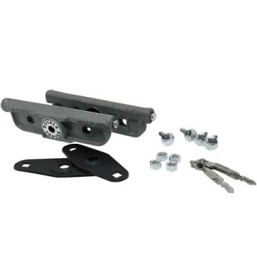 Imagem de Fechadura Lateral Para Porta de aço Enrolar, Preta, com 2 Chaves Tetra