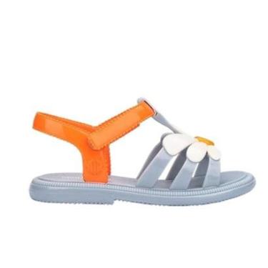 Imagem de Sandália Mini Melissa Hip Bloomy Infantil Azul Laranja-Feminino