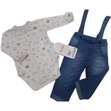 Imagem de Conjunto Bebê Menino Body + Calça Suspensório Paraiso 13866-Masculino