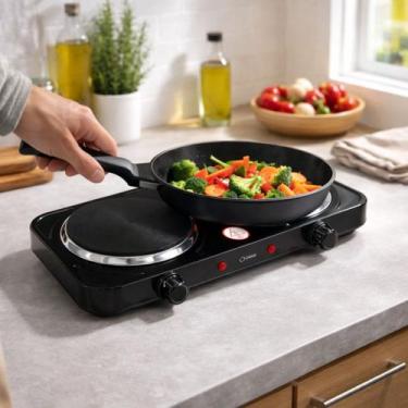 Imagem de Fogão Elétrico de Indução 2 Bocas Cooktop Portátil Antiaderente 110v 2